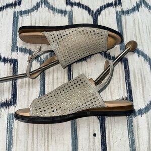 Barbara Barbieri Size 40 Women's Perforated Sandals in Gray
